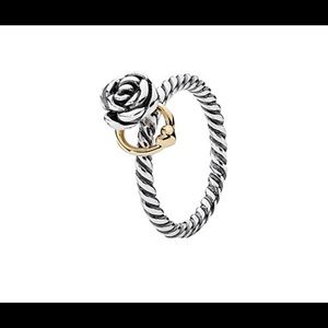Pandora rose ring with 14k heart